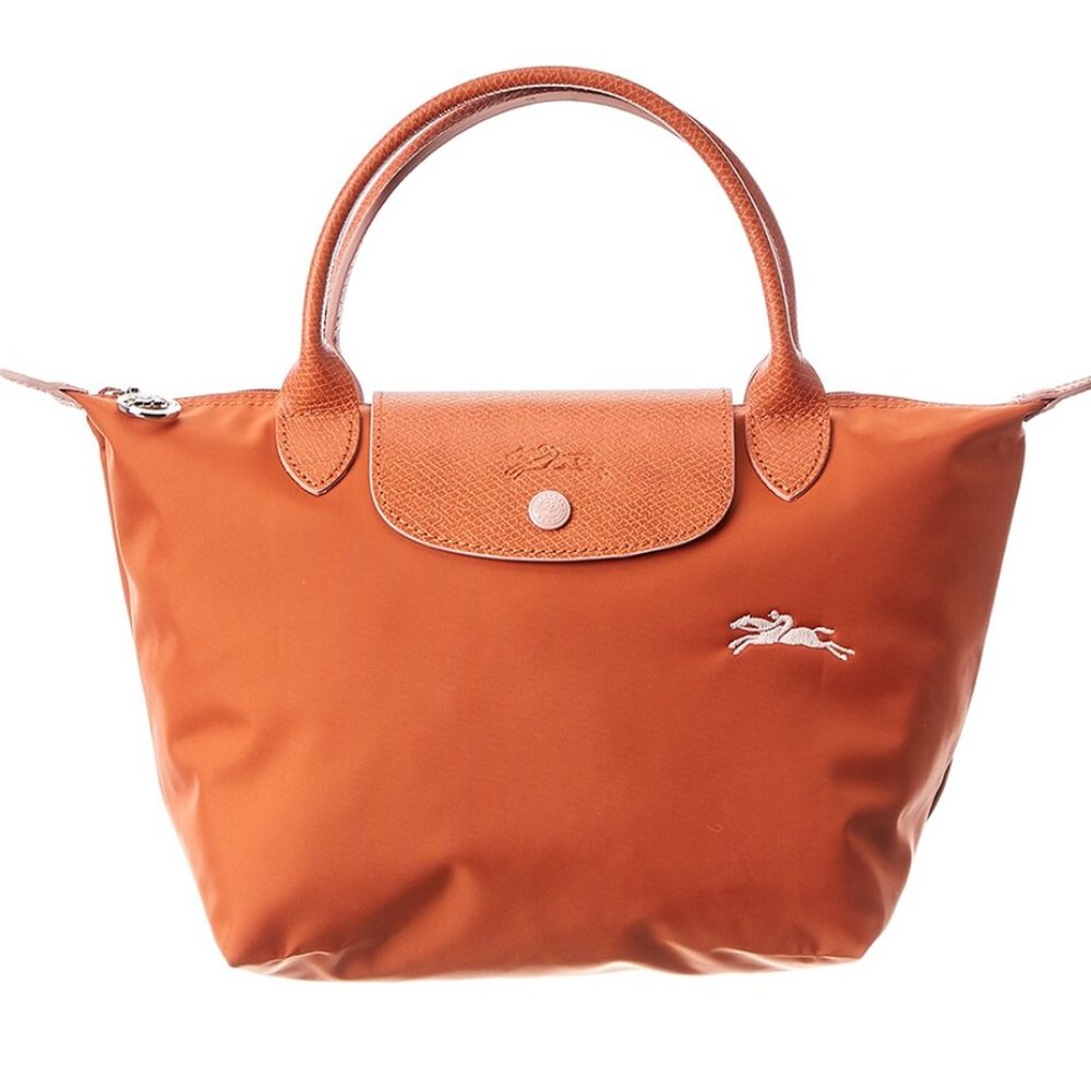 ❤️ NWT LONGCHAMP Le Pliage Type S Club Small Short Handle Tote RUST Orange AUTH!